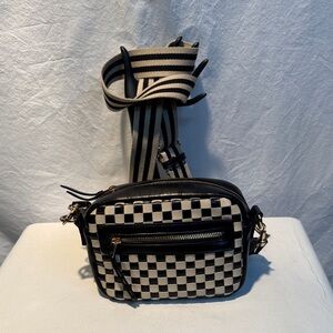 Universal Thread Black and Cream Checkered Crossbody Bag